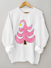 Pink Christmas Tree Casual Sweatshirt