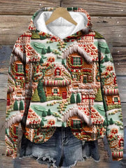 Christmas Print Long Sleeve Hoodie