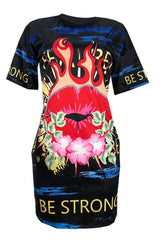 Lips & Fire Graphic Tee Dress