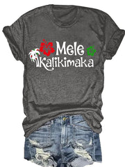 Hawaiian Christmas Mele Kalikimaka Hibiscus T-Shirt