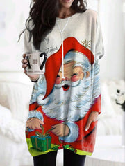 Santa Claus Plaid Pocket Top