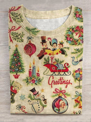 Vintage Christmas Art Print Unisex Classic T-shirt