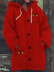 Christmas Printed Casual Plush Jacket