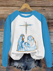 Christmas Faith Nativity Print Sweatshirt