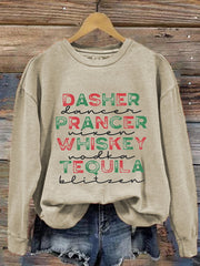 Funny Christmas Dasher Dancer Prancer Vixen Comet Cupid Donner Blitzen Rudolphr Printed Sweatshirt