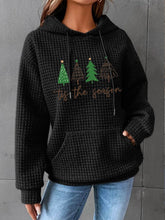 Christmas Tree 'Tis The Season' Print Waffle Hoodie