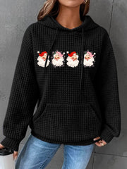 Santa Print Casual Hoodie