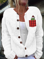 Christmas Green Monster Knit Cardigan