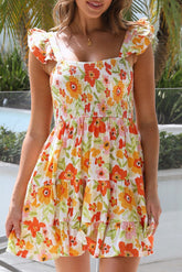 Floral Smocked Tiered Babydoll Dress