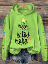 Mele Kalikimaka Hawaii Christmas Print Hoodie