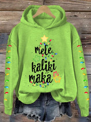 Mele Kalikimaka Hawaii Christmas Print Hoodie