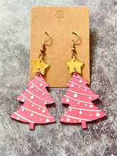 Christmas Earrings Mirror Acrylic Glitter Christmas Tree