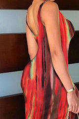 Allover Print Split Thigh Tank Dress