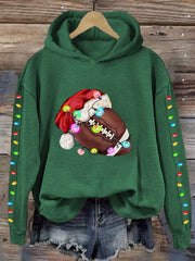 Christmas Football Print Hoodie