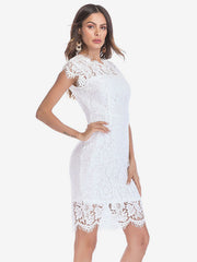 Birthday Bodycon Dresses Pink Sleeveless Designed Neckline Midi Dress Sheath Dress Casual Pencil Dress