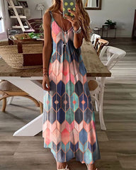 Geo Print Cami Maxi Dress
