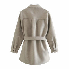 Beige Belted Coat