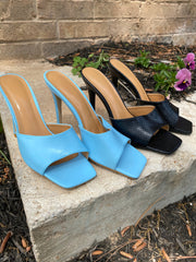 Slip On Square Toe Mule High Heels