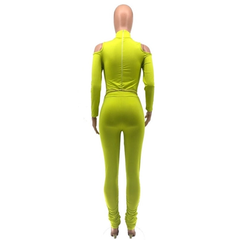 Cut Out Shoulder One Piece Jumpsuit