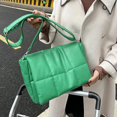 Pleated Oversized PU Shoulder Bag
