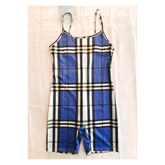 Blue Plaid Jumpsuit