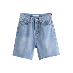 High Waist Slim Denim Shorts