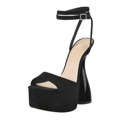 Black Suede Platform Heels