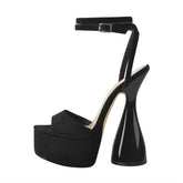 Black Suede Platform Heels