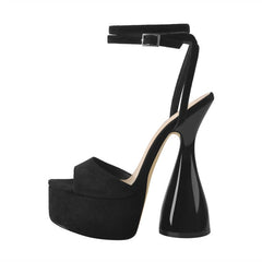 Black Suede Platform Heels