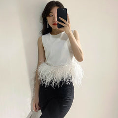 Feather Trim Top