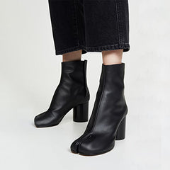 Black Split Toe Ankle Boots