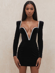 Deep V Neck Bodycon Dress
