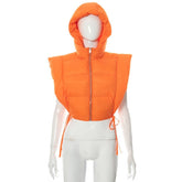 Hooded Crop Puffer Vest
