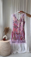 Lexa Sequin Feather Mini Dress