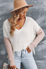 Tainted Love Cotton Distressed Sweater