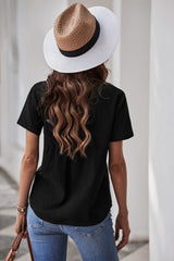 Textured Short Sleeve Top