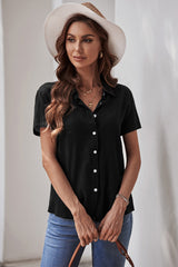 Textured Short Sleeve Top