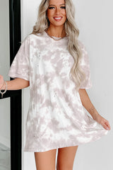 Tie-Dye Round Neck Short Sleeve Top