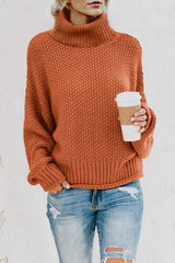 Turtleneck Balloon Long Sleeve Pullover Sweater