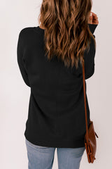 V Neck Drop Shoulder Sweatshirt With Pocket
