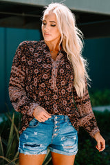 Vintage Blooms Print Blouse