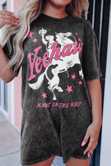 Western Yeehaw Graphic Print Short Sleeve T Shirt