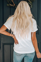 White Fall Beautiful Leopard Print Short Sleeve T Shirt