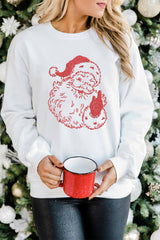 White Father Christmas Embroidered Sweatshirt