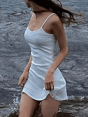 White Summer Beach Mini Dress