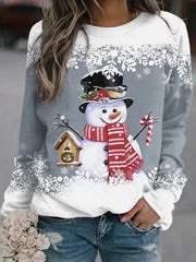 Women's Snowman Print Christmas Sweatshirt