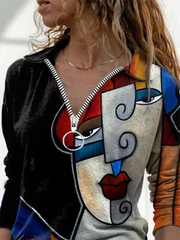 Printed Long Sleeve Casual Shirts & Tops