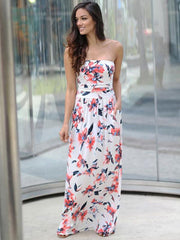 Pretty Floral Off-the-shoulder Bohemia Dresses