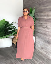 Solid Color Dress Set