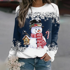 Women's Snowman Print Christmas Sweatshirt